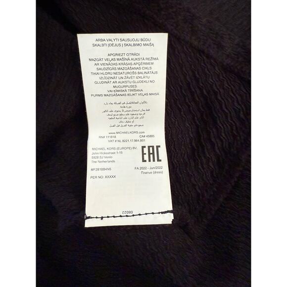 Michael Kors Dress Women's Large One Shoulder Ruffle Chain Detail Long Sleeve - Picture 10 of 11